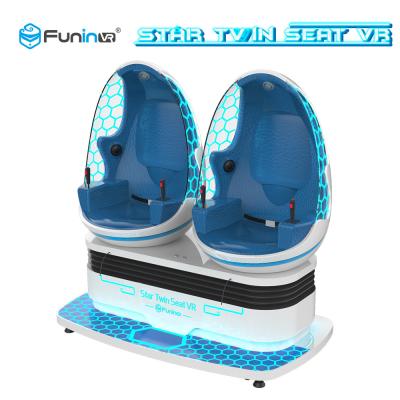 China Blue And White VR 9D Egg Chair Twin Seat Arcade Machine 2 Seats For Kids Park for sale