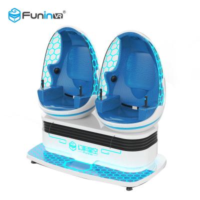 China Blue White Color Two Seats 9D VR Ride Cabin Cinema Virtual Reality simulator For Kids Amusement Park​ for sale