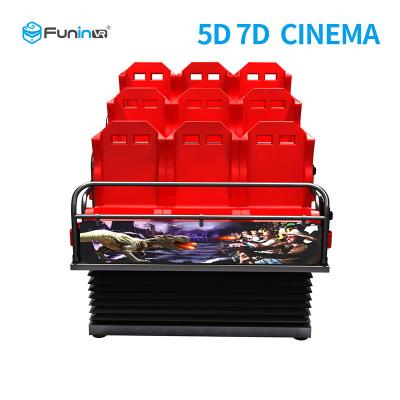 China Metal Screen 7d Simulator Cinema 6 / 9 Seats With Wind Effects Electric System for sale