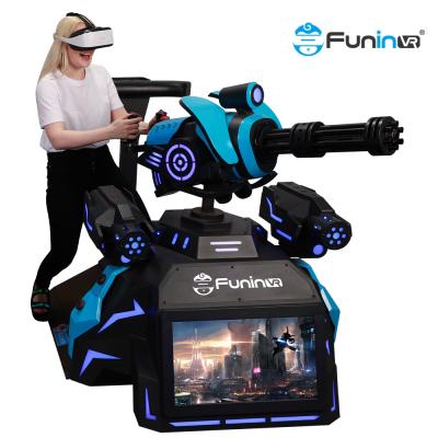 China Hot selling gatling gun shooting arcade game machine virtual reality 9d VR walker shooting 9d vr standing platform for sale