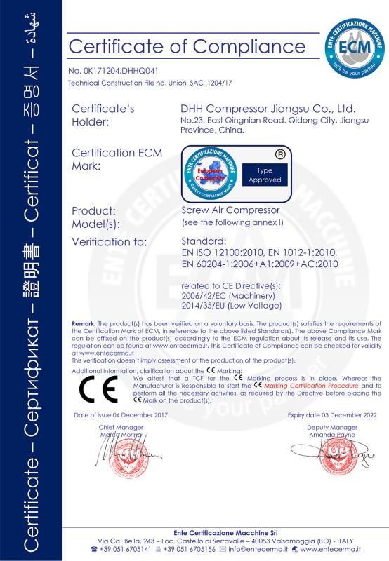 CE - Dhh Compressor Jiangsu Co., Ltd