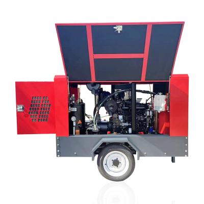 China 8 Bar Mobile Portable Rotary Air Compressor Industrial Diesel Engine Mine Compressor for sale