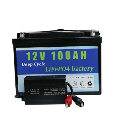 China Waterproof BMS Solar Lifepo4 Battery 12V 100Ah Lightweight Prismatic for sale