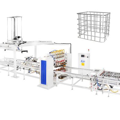 China Full Automatic IBC Cage Making Machine 1000L Steel Grating Welding Production Line zu verkaufen