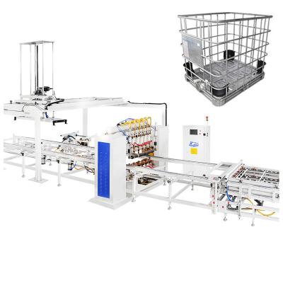 China IBC Cage Frame Automatic Hole Making Machine IBC Tote Automatic Welded Wire Mesh Machine for sale