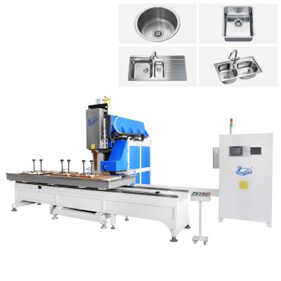 China Hwashi Máquina automática de soldagem de rolos de costura de sink CNC DC para máquina de fabricação de tigelas de lavabo de aço inoxidável para cozinha à venda