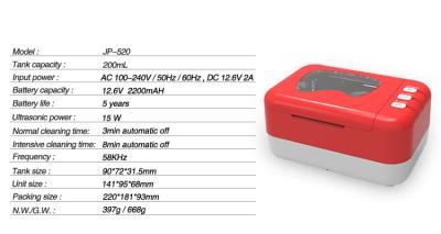 China JP -520 calentó el limpiador ultrasónico, certificado ultrasónico protable del CE del limpiador de la dentadura en venta