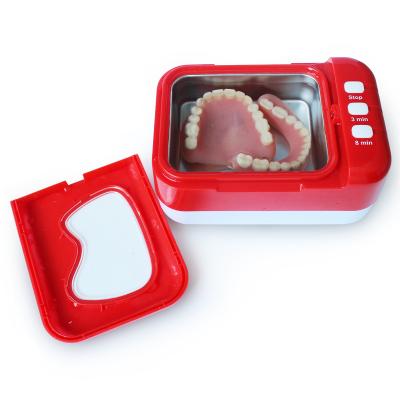 China Pequeño limpiador ultrasónico portátil, CE dental ultrasónico rojo Rohs del limpiador en venta