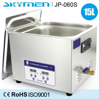 China 15 L Stainless Steel Commercial Benchtop Ultrasonic Cleaner 200w Heated Soaking Tank for sale