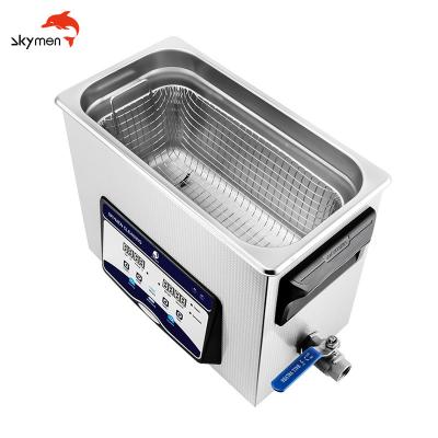 China 6 Liters Dental Ultrasonic Cleaner Stainless Steel Basket 40KHz With Drain Valve for sale