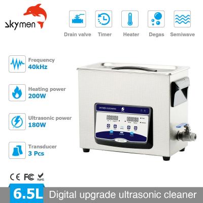 China Skymen Ultrasonic Cleaner For Auto Gun Parts With Basket 200W Heater 1.72 Gallon for sale