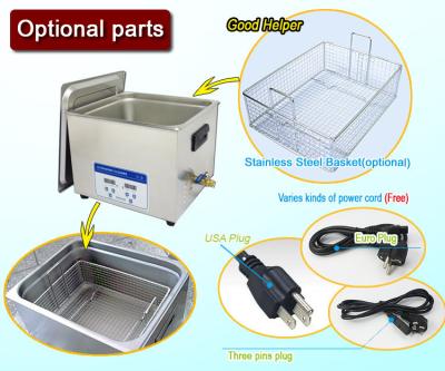 China Full SUS304 Benchtop Heating Digital Ultrasonic Cleaner 10 Liter With Basket for sale