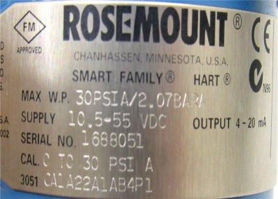 China Absolute Pressure Temperature Transmitter Rosemount 3051c Coplanar Pressure Transmitter 3051CA1A02A1AB1H2L4M5 for sale