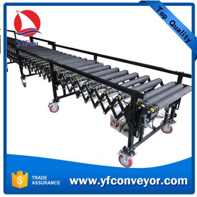 China Expandable Motorized Rubber coated Flexible Roller Conveyor for sale