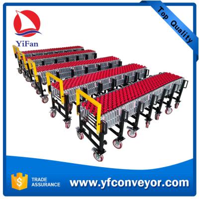 China Flexible Gravity Plastic Skate Wheel Conveyor For Unloading  Cartons for sale