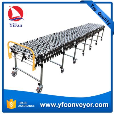 China Gravity Steel Skate Wheel Conveyor，Flexible Extendable Conveyor for sale