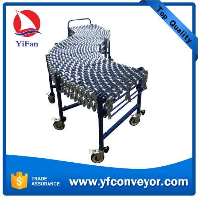China Flexible Loading Conveyor,Expandable Gravity Plastic Skate Wheel Conveyor for sale