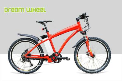 China Red 38km/h Electric Pedal Assist Mountain Bike 48V 500W Gear Motor for sale