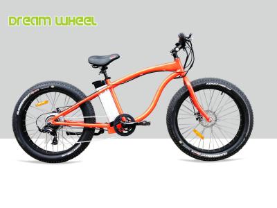 China 750W Electric Beach Cruiser Bikes Orange Aluminum Alloy 6061 for sale