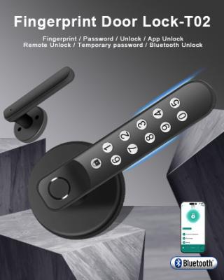 China T02 Botón de puerta inteligente de huellas dactilares, cerraduras de puerta sin llave con teclados, llave de respaldo, cerradura de puerta inteligente en la aplicación Tuya en venta