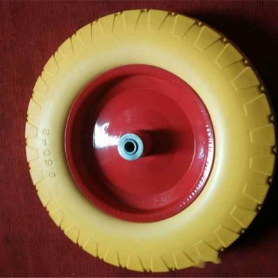 China Rim Small Rubber Pneumatic Wheel plástico de acero 3.50-8 para el carro de jardín en venta