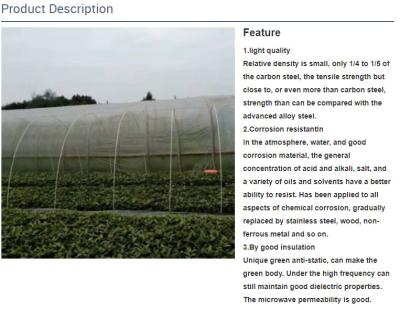 China High Strength FRP Glass Fiber Bracket Tent Greenhouse Pole Nursery Bracket for sale