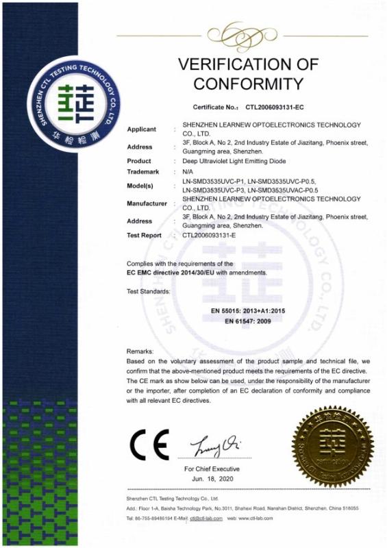 CE - Shenzhen Learnew Optoelectronics Technology Co., Ltd.