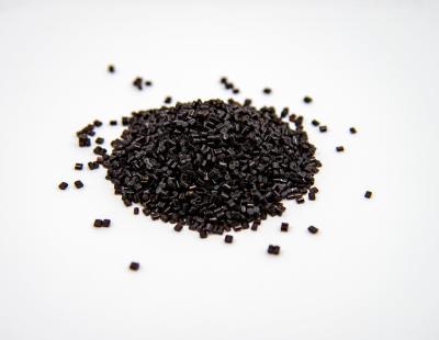China Black Color RPET Granules Recycled Fiber Grade Semi Dull Recycled Pellets for sale