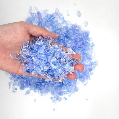 China Schroot PET-fles Flak RPET Flaken Plastic Blauw Recycled Pet Flakes Te koop