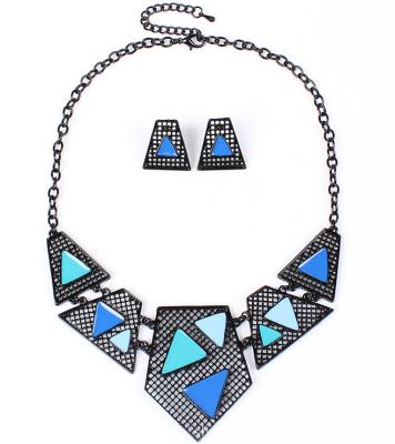 China Retro trapezoid necklace Diamond necklace Irregular drip Coffee Necklace Wholesale earrings MD1420 for sale