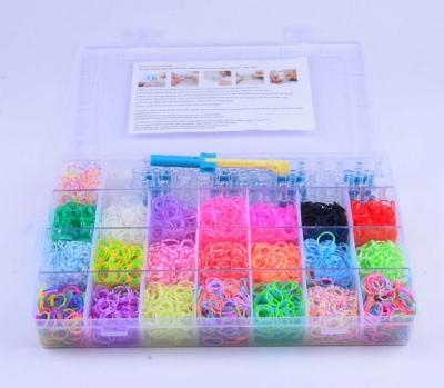 China DIY make rubber band bracelet loom rainbow colorful loom bands kit rubber band for sale