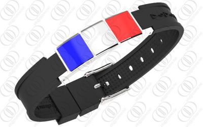 China Braceletes magnéticos de aço inoxidável da bandeira francesa com germânio à venda