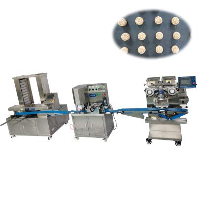 China Date Cookies Production Line Automatic Multi-Functional Stuffed Moon Cakes Filled Maamoul Cookies Encrusting Machine for sale