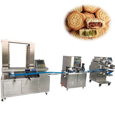 China Full Automatic Pastry Maamoul Mooncake Filler Former For Kubba Maamoul Mooncake Production Line for sale