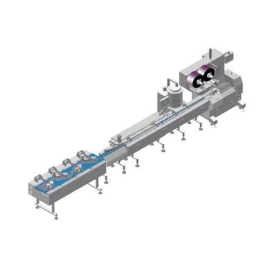 China Fully Automatic Chocolate Bar/Biscuit/Cake Flowing Packing Machine Food Wrapping Machine Line for sale