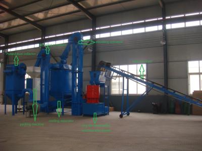 China Pelota da biomassa 1T/H que faz a máquina a linha de produção de madeira da pelota para o bambu, amendoim Shell à venda