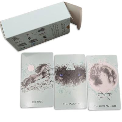 China 300gsm Cardboard Glossy Lamination Custom Paper Packaging Box Tarot Card Tuck Box for sale