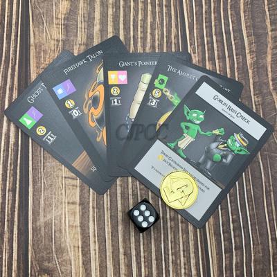 China Juego de mesa reciclable del juego de tarjeta de papel de la base del negro de las tarjetas de juego de mesa de la pista 330gsm en venta