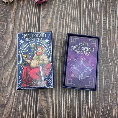 China Spot Glossy UV Printing Custom Paper Packaging Box 2 Pieces Tarot Gift Box for sale