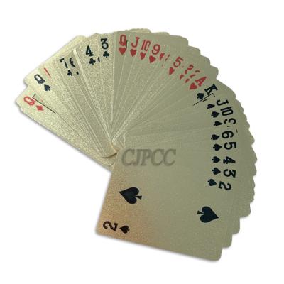 China Cubierta 57x87m m brillante plástica de hoja de oro del póker personalizado de las tarjetas en venta