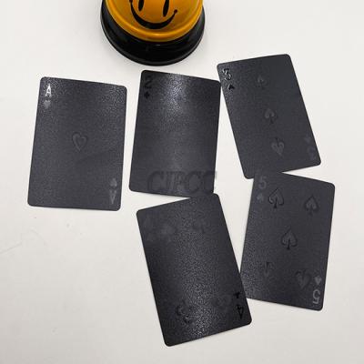China Tuck Box packing Black PVC poker Custom Printed Playing Cards Front And Back 0.3mm for sale