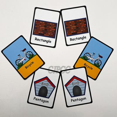 China 0.32mm eco friendly Preschool Educational Flash Cards Picture Word Matched Game for sale