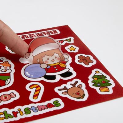 China Custom PET Christmas Gift Stickers Personalised Self Adhesive Labels For Bookmarks for sale