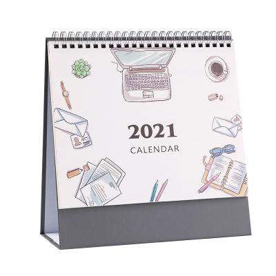 China 1500gsm Cardboard Calendar Printing Service Monthly Standing Flip Desk Calendars for sale