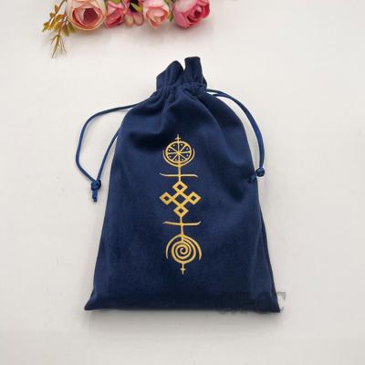 China Colorful Velvet Drawstring Tarot Card Pouch Bag Satin Lined Eco friendly for sale