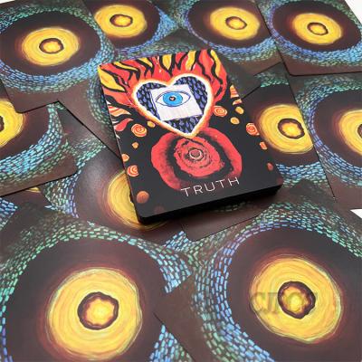 China cartão feito sob encomenda de 88x126mm Oracle que imprime o tarô brilhante preto das bordas com livro à venda