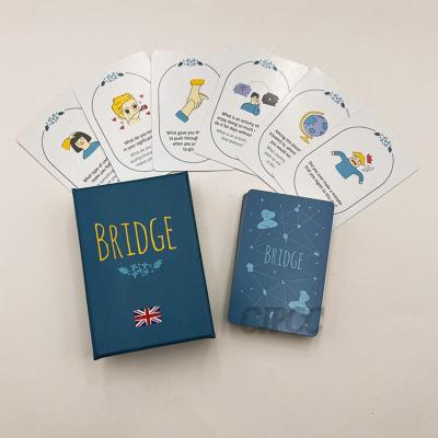 China Los naipes personalizados del puente van de fiesta la impresión de la tarjeta de juego de la pregunta del puente en venta