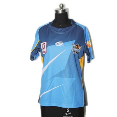 China Round Collar Rugby Union Clothing Custom Sublimated Rugby Jersey Anti - Bacterial for sale