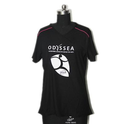 China Parásitos atmosféricos antis personalizados malla de la camisa de Birdeye del color corriente del negro para la ropa de sport en venta