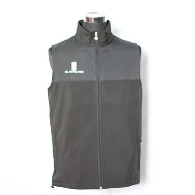 China Grey Sleeveless Mens Softshell Jacket , Wind Resistant Full Zip Softshell Jacket for sale